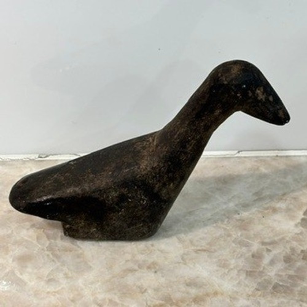 Vintage Soapstone Bird Figurine Hand Carved Primitive Folk Art Sculpture 4"